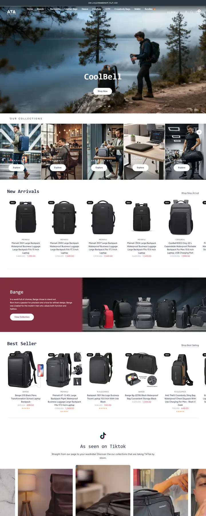 الصفحة الرئيسية لموقع ata-stores.com